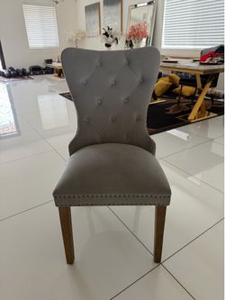 Gray dining chairs