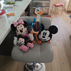 DISNEY STORK POSABLE 18", DISNEYMINNIE 17", 2 PILLOWS SEE DESCRIPTION 