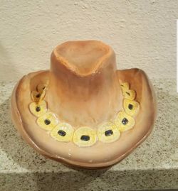 decorative ceramic cowboy hat