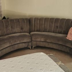 Gray Sectional Couch (With Pillows)