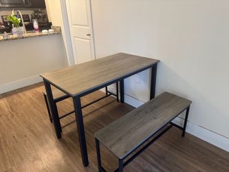 Dining Table Set with Two Benches