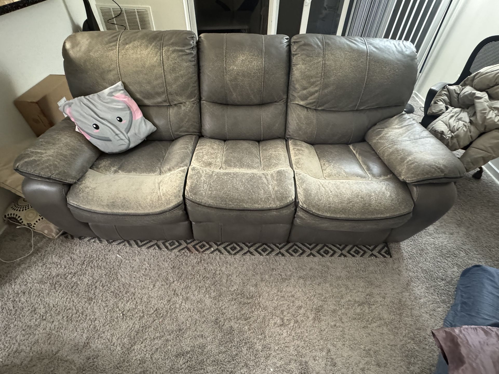 3-Seater Reclining Sofa with Center Console (Used)  