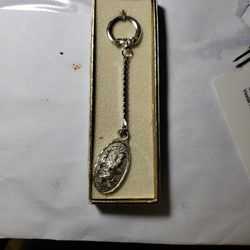 Saint Anthony Medal Keychain Sterling