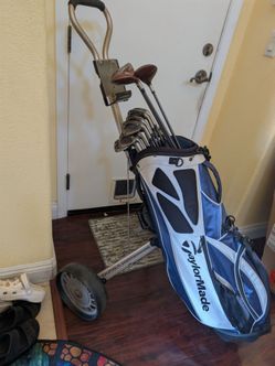 TaylorMade Ti Bubble 2 Complete Golf Set + Bag & Push Cart