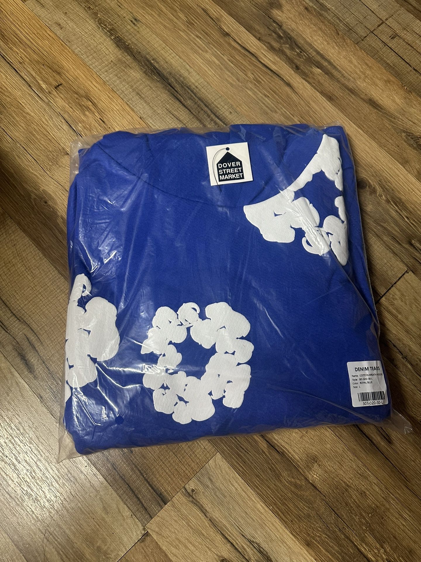 Royal Blue Denim Tears Hoodie Size Large