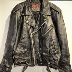 Vintage Leather Jacket Size 48 With Wear 