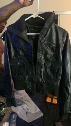 Black Leather Bomber Jacket