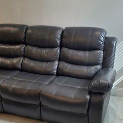 Brand New Genuine Leather Reclining Couch 