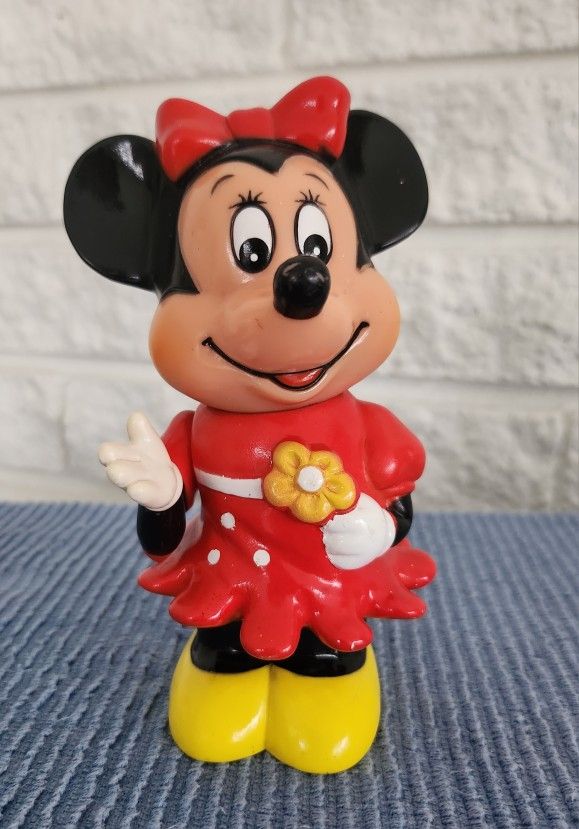 Vintage Walt Disney Productions Minnie Mouse Plastic Coin Bank