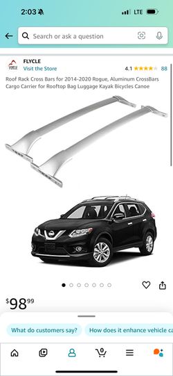 FLYCLE AUTO Roof Rack Cross Bars for 2014-2020 Rogue, Nissan