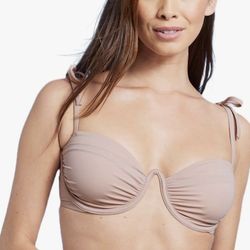 Shade & Shore Bikini Top Bras Shoulder Tie Shirred Underwire 34B / New with Tag  (Please Read Description) 