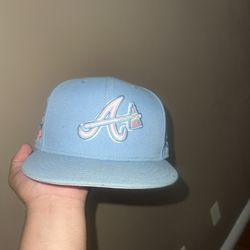 atlanta braves fitted hat cotton candy edition