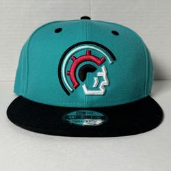 NWOT  Hawaii MUA Vanguard Fitstrike Hat Cap  New Era Snapback 9Fifty  Adjustable  Flat Brim  Teal Black