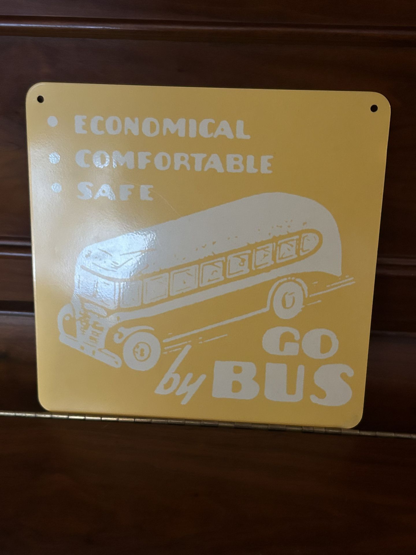 Next stop; Vintage 80s Single Sided Enamel Bus Sign: