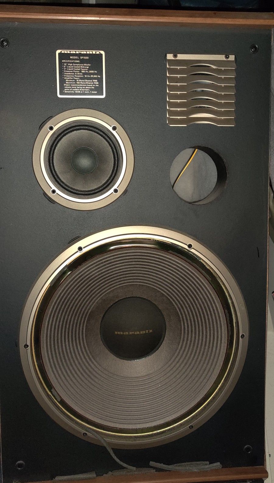 Marantz SP1500 Speakers. Woofer Needs Refoam.