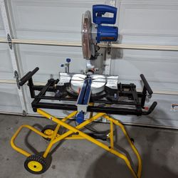 Wen 12" compound sliding miter saw & DeWalt rolling miter saw stand