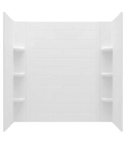 American Standard Ovation Curve 60 in. W x 60 in. H 3-Piece Glue Up Alcove Tub Surrounds in Arctic White