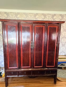 HUGE Beautiful Vintage Chinese Wedding Cabinet
