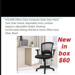 New In Box Black Office Chair $60 East Palmdale
