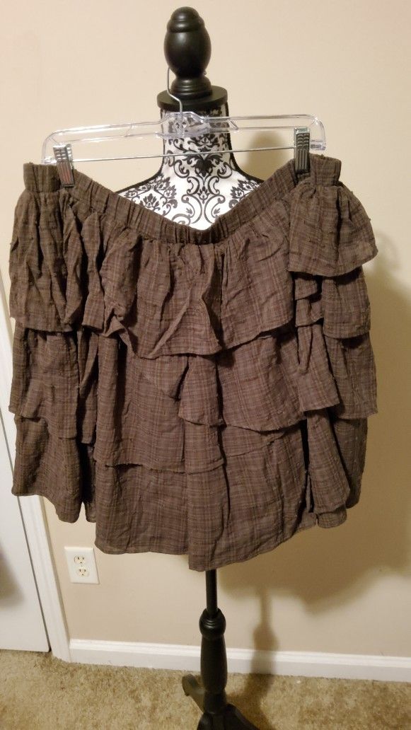 Perfectly Priscilla Brown Skort Size 3XL