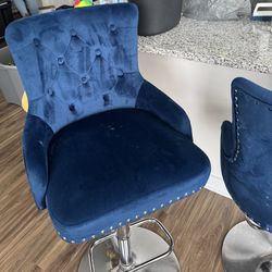 Blue Barstool Chairs (Set Of 3)