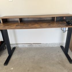 Rustic Brown Electric Adjustable Desk