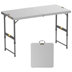 4ft Portable Folding Table - Gray