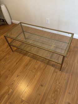 Gold Glass Coffee Table / Two-Tier Coffee Table