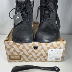 New In Box Anodyne Men's 14W  #90 Trail Worker Boots Leather Black Combat Boots.