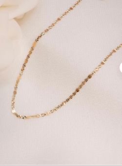 Cadena 3 oros  estilo espejo 14k 16in