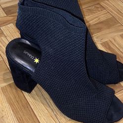 Black Open Toe Booties 