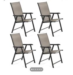 ❤️‍🔥 #2. Outdoor Patio Chairs Set of 4, Portable Dining Chairs with Armrests for Camping,