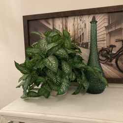 Artificial Plant Artificial 13”  Dieffenbachia in Ceramic Pot