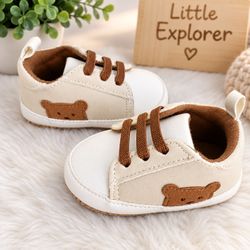Baby Sneakers with Bear Patch size 3-6m