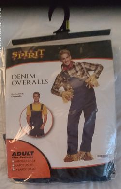 Spirit Denim Overalls Adult Halloween Costume Medium