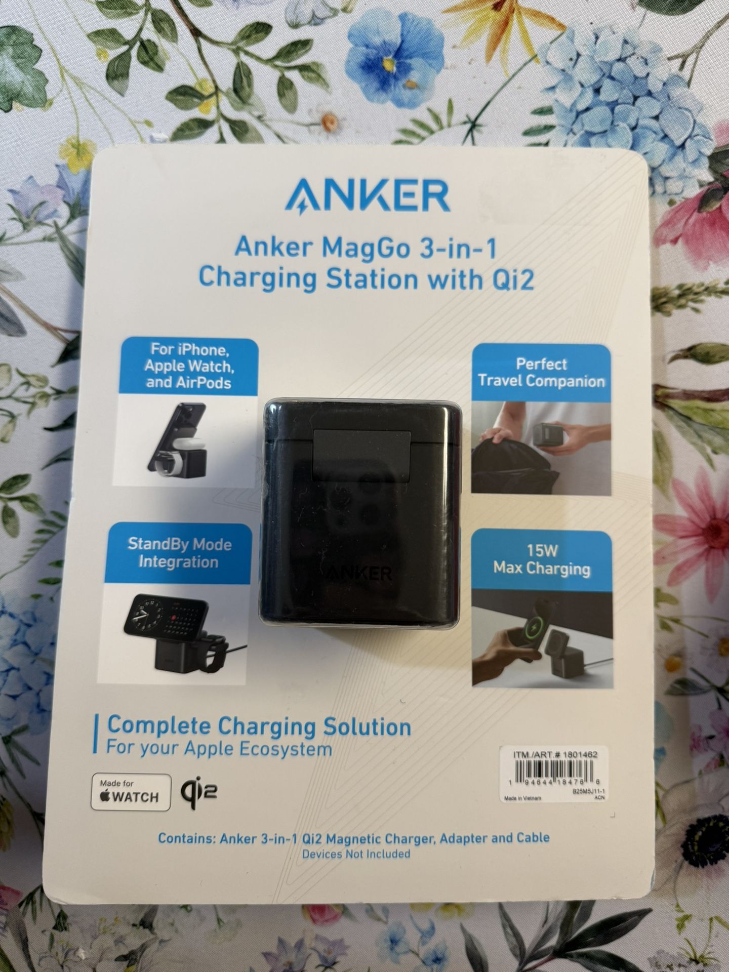 Anker 3-in-1 Cube with Magsafe - Black: USB-C Wireless Charger for Apple iPhone