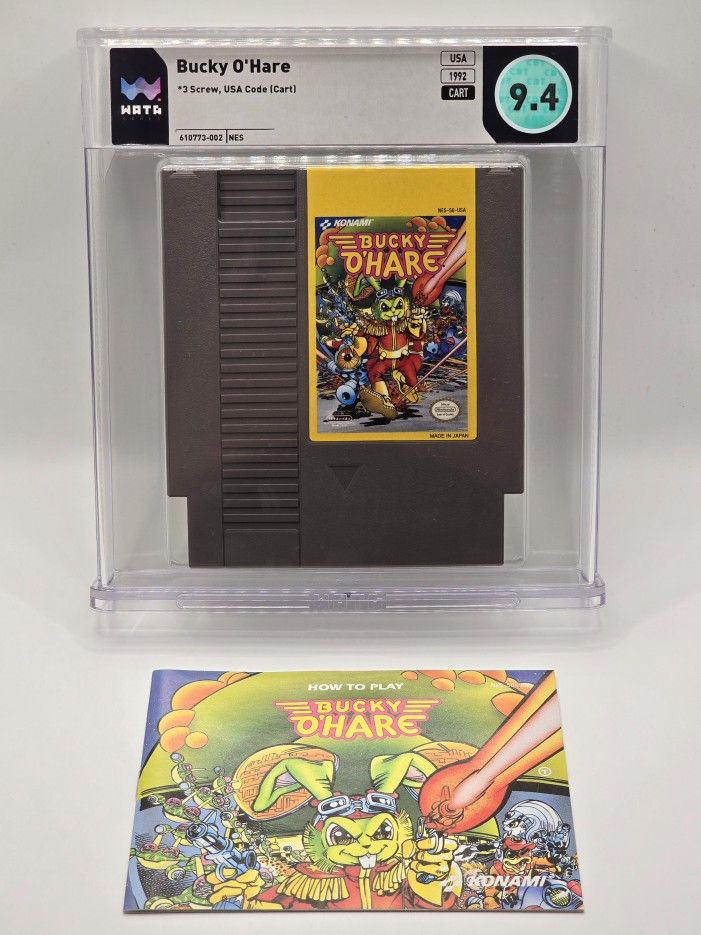 Bucky O'Hare Wata 9.4 NES Cart (top pop/pop 1), and Manual