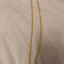 18k Gold Filled Rop Chain With Pendent