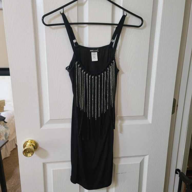 Tank Top With Silver Chains
