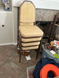 Leather stackable chairs