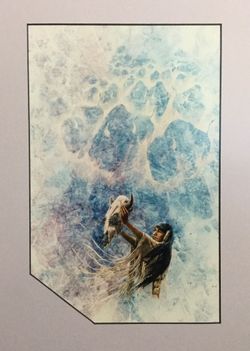 Native Buffalo Vision Prayer Framed and Matted Artwork