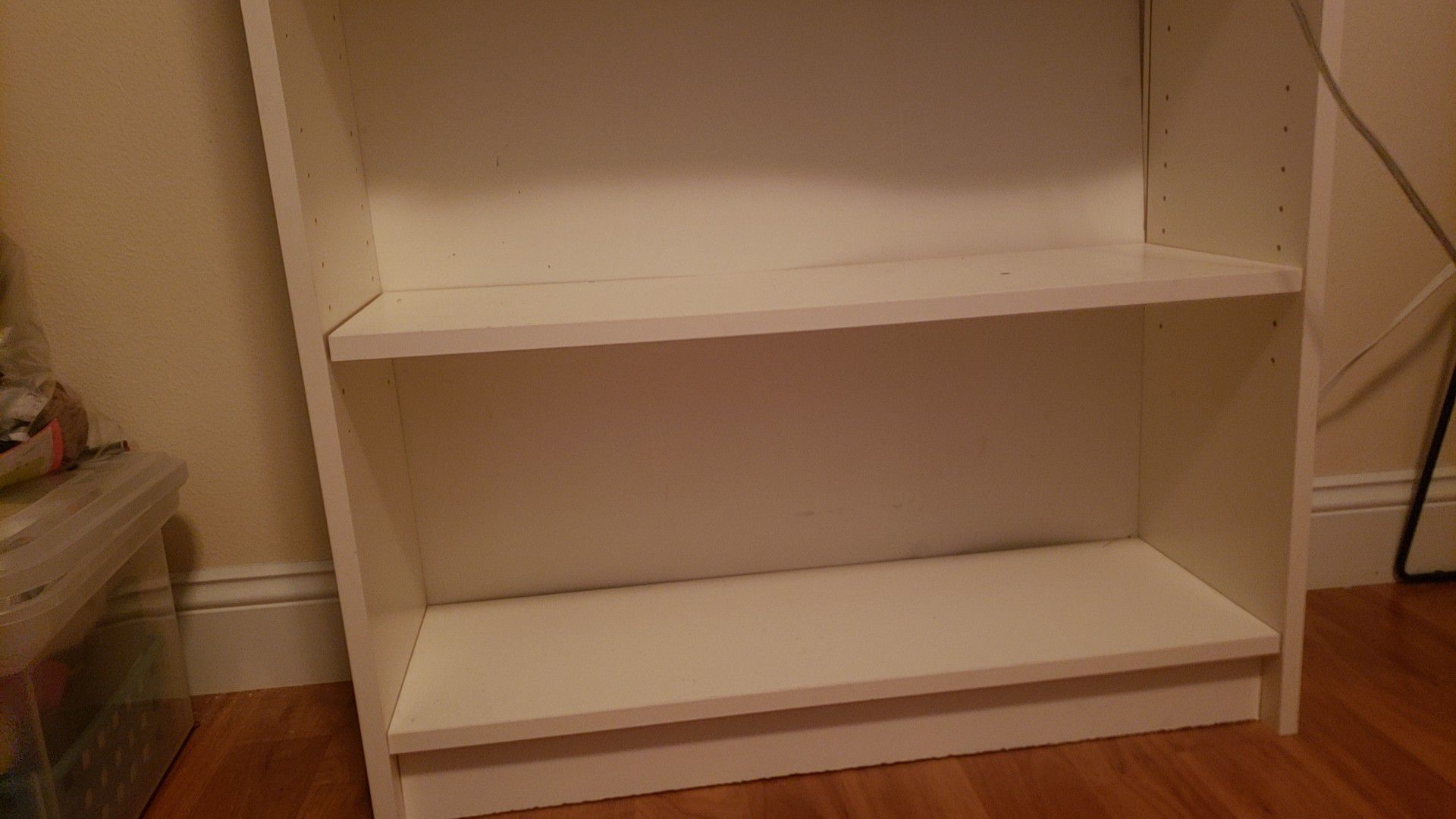 3 shelf white bookcase