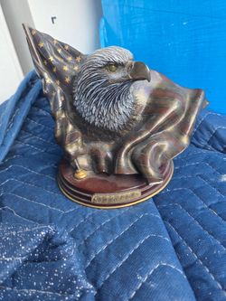 Forever Proud Bald Eagle American Flag Sculpture