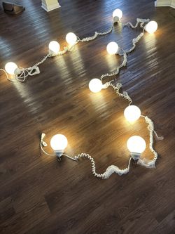 10 White Globe String Light Set BRAND NEW 6” Round Excellent For Party Lights Bulbs Can Be Changed To Different Colors  