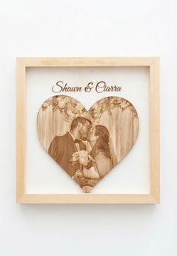 Custom Engraved Wooden Heart Picture Frame