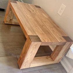Solid Wood Modern Coffee Table – Handmade