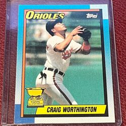 1990 Topps Craig Worthington All-Star Rookie Gold Cup Orioles #521 Baseball Card RJS