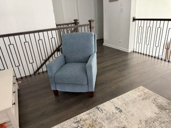 Blue Fabric Upholstered Accent Chair