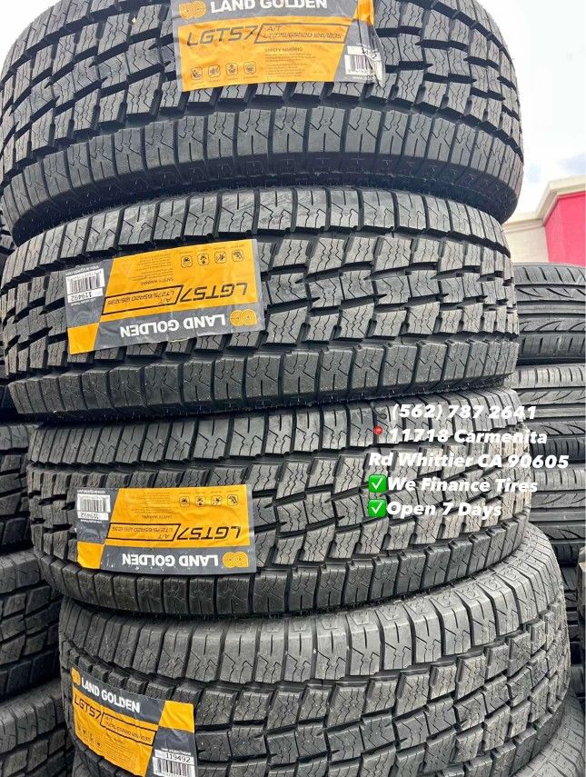 275/65/20 LT LAND GOLDEN ALL TERRAIN Set of Tires Installed and Balanced Set de Llantas Nuevas Instaladas y Balanceadas