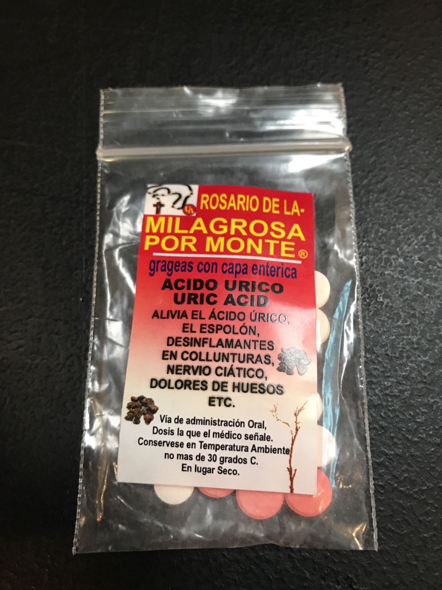 Pastillas Rosario de la milagrosa para hacido urico